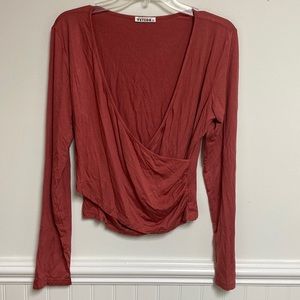 Vetior long sleeve Womens wrap top size XLARGE